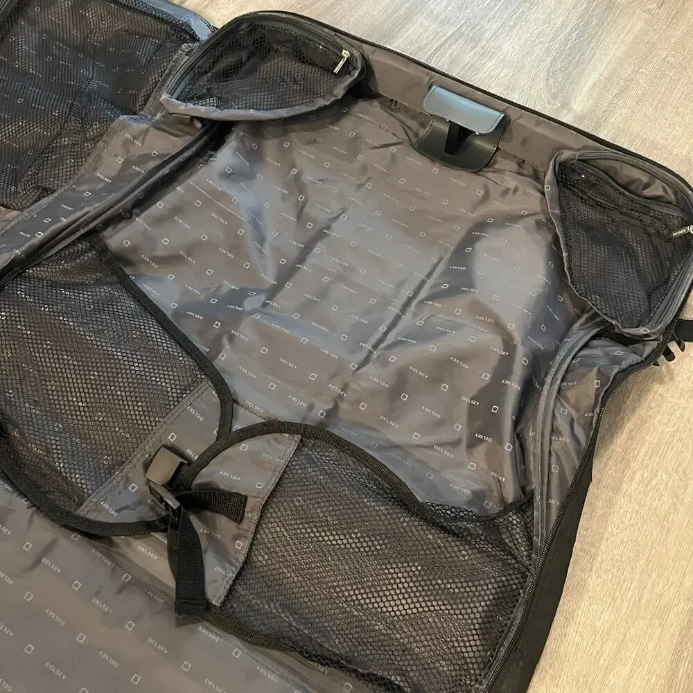 Delsey Folding Travel Garment Bag Black Suit Dress Cover Carry On Organizer